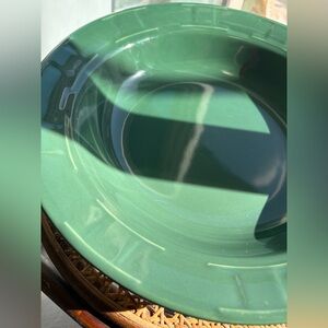 12”+ Longaberger Deep Forest Green Ceramic Bowl